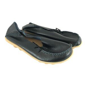 Kunsto Womens Loafers Slip On Leather Black Size 37 US 6